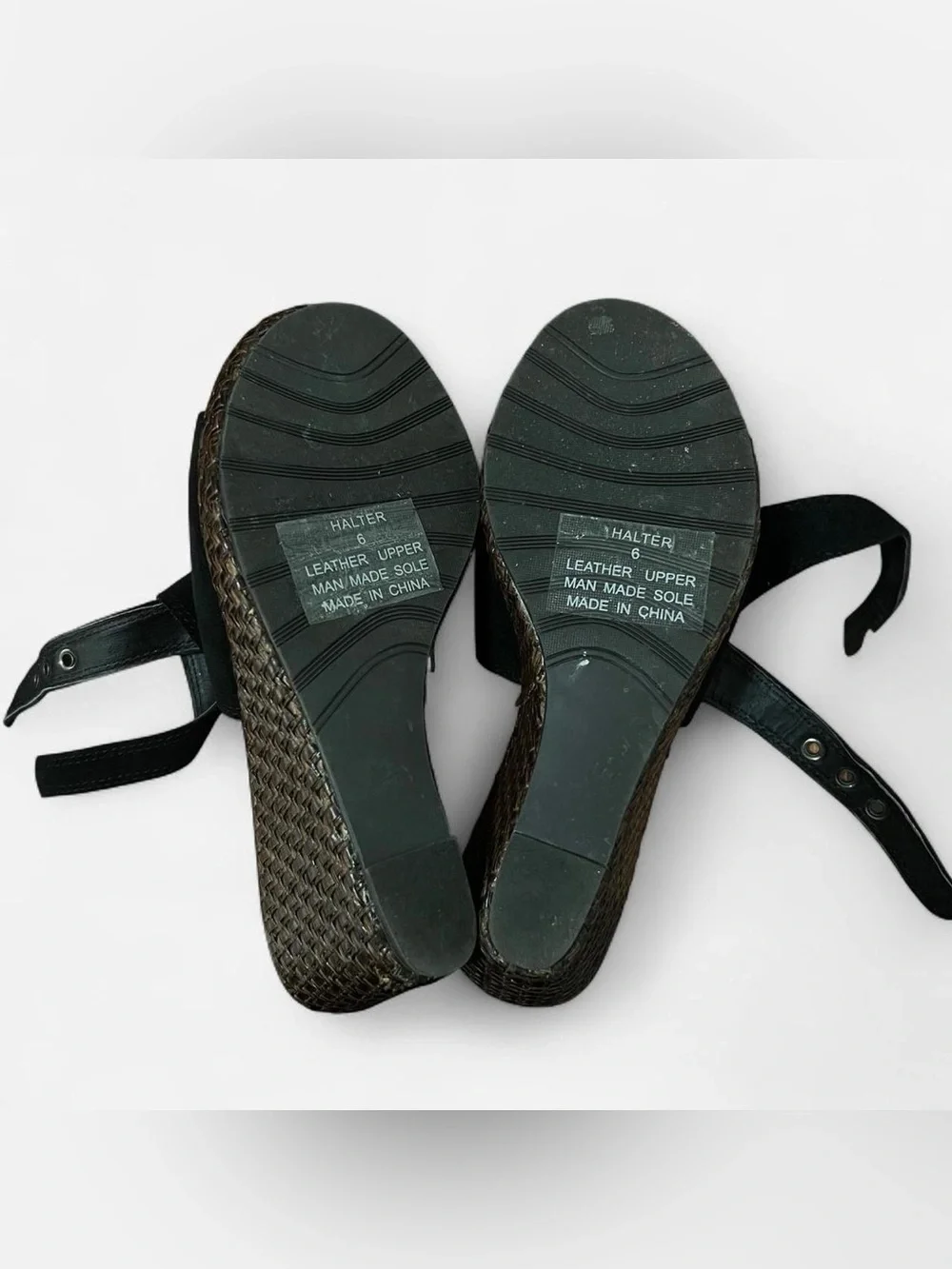 Matisse Black Suede Wedge Sandals with Woven Platform